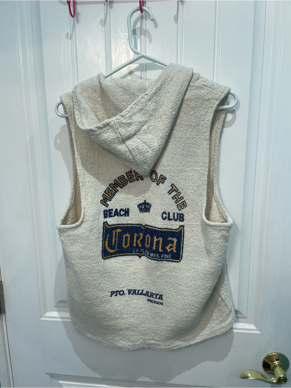 Vintage 90’s Corona Beach Club Mexican  hooded Vest